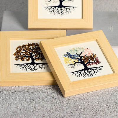 Olivenorma Natural Crystal Gravel Tree Of Life Photo Frame Decoration