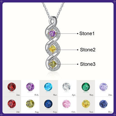 Olivenorma Women Birthstone Engraved Name Necklace