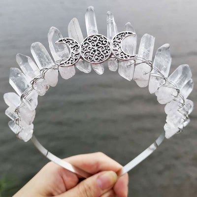 Olivenorma Fairy Healing Moon Clear Crystal Crown