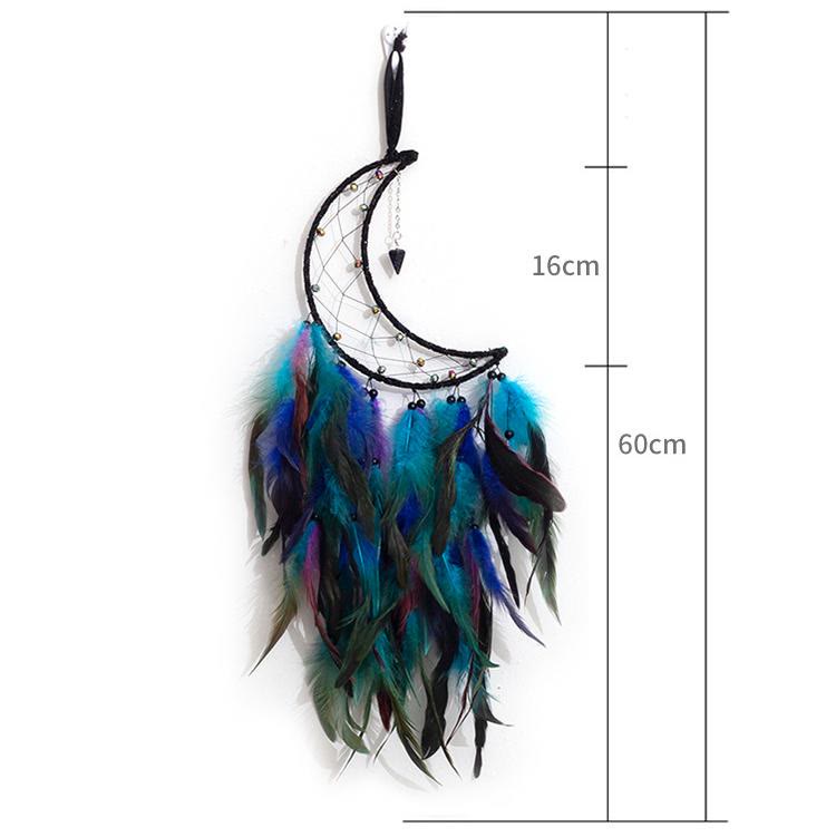 Olivenorma Blue Sandstone Pendant Moon Feather Dream Catcher