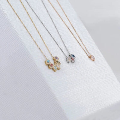 Olivenorma Tears Of Joy 1-8 Teardrop Birthstone Necklace