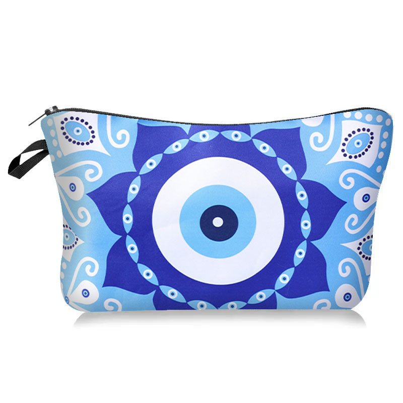 Olivenorma Blue Evil Eye Makeup Cosmetic Bag