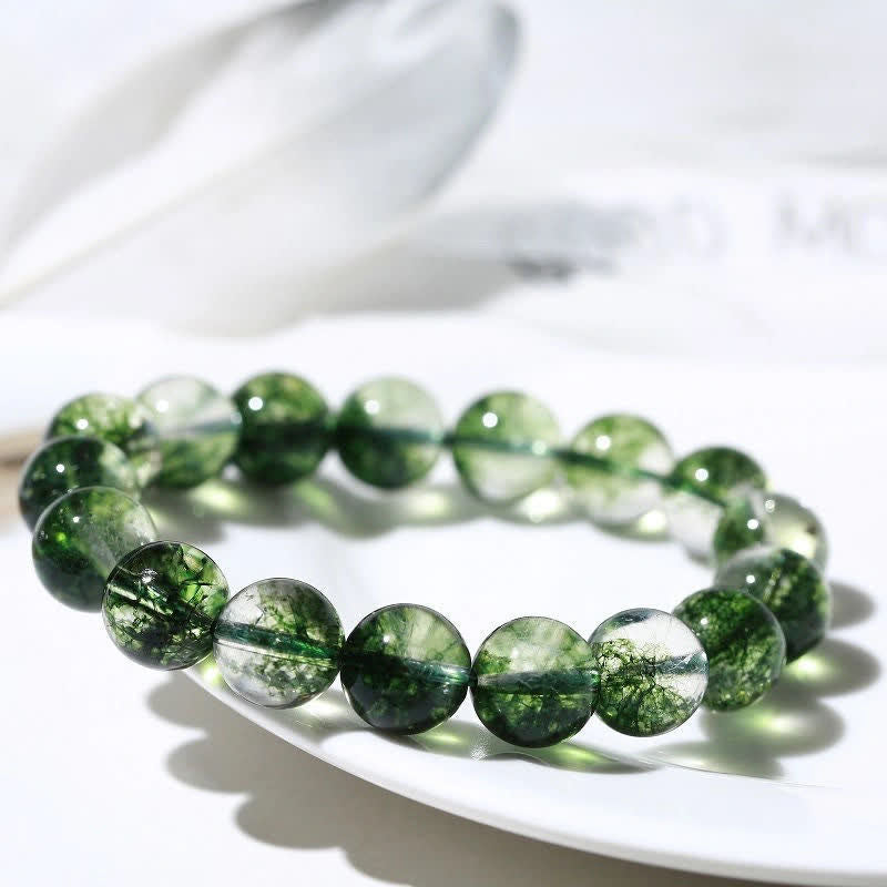 Olivenorma 6-14mm Green Phantom Quartz Beaded Bracelet