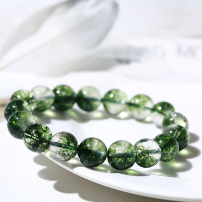 Olivenorma 6-14mm Green Phantom Quartz Beaded Bracelet