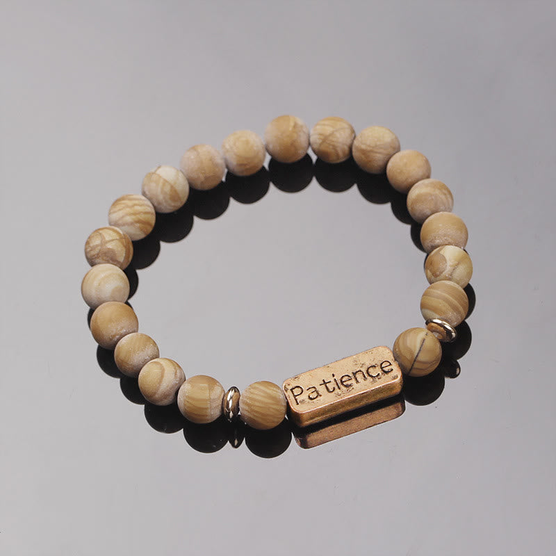 Olivenorma Natural Gemstone Mom Patience Engraving Bracelet