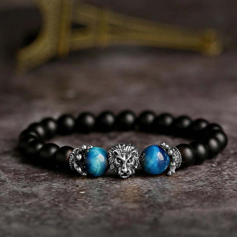 Olivenorma Natural Crystal Stone Lion Symbol Bracelet