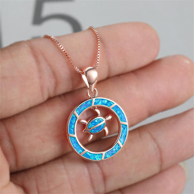 Olivenorma Opal Sea Turtle Necklace