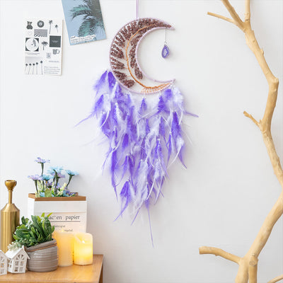 Olivenorma Natural Gravel Woven Tree of Life Moon Dream Catcher