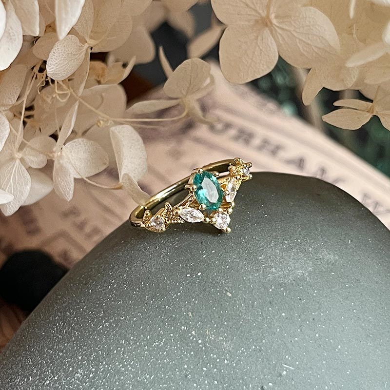 Olivenorma "Chamuel's Crown" - Paraiba Tourmaline Healing Ring