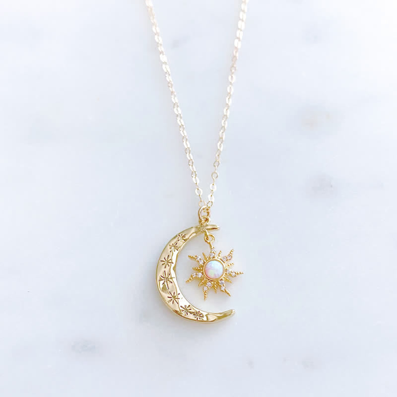 Olivenorma Opal Sun and Moon Necklace