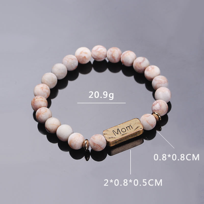 Olivenorma Natural Gemstone Mom Patience Engraving Bracelet