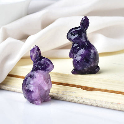 Olivenorma Charming Easter Bunny Crystal Figurine Gemstone Decoration