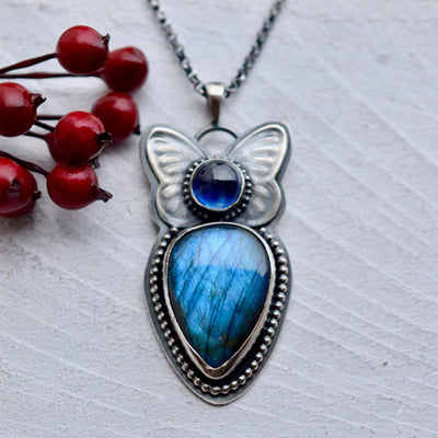 Olivenorma Butterfly Design Labradorite Pendant