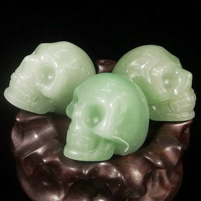 Olivenorma Green Aventurine Crystal Skull Decoration