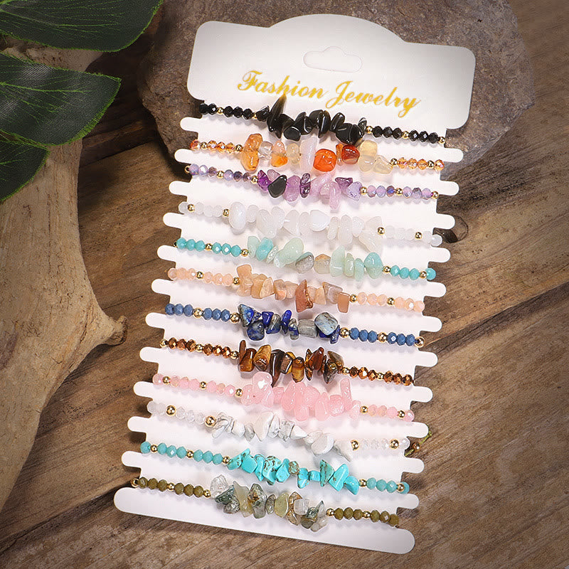 Olivenorma Bohemian Crystal Gravel String Bracelet