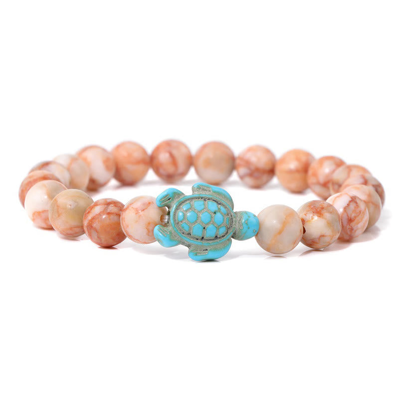 Olivenorma "Sense of Flow" - Natural Stone Turquoise Turtle Simple Bracelet