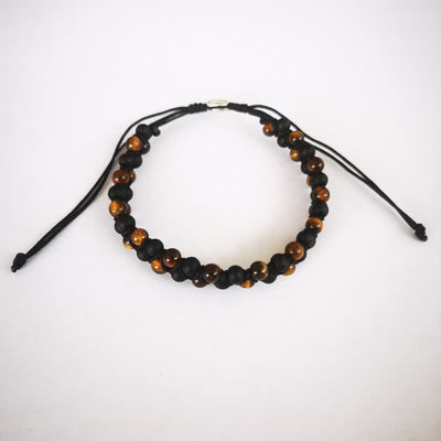 Olivenorma Tiger Eye Black Onyx Beads Braided Bracelet