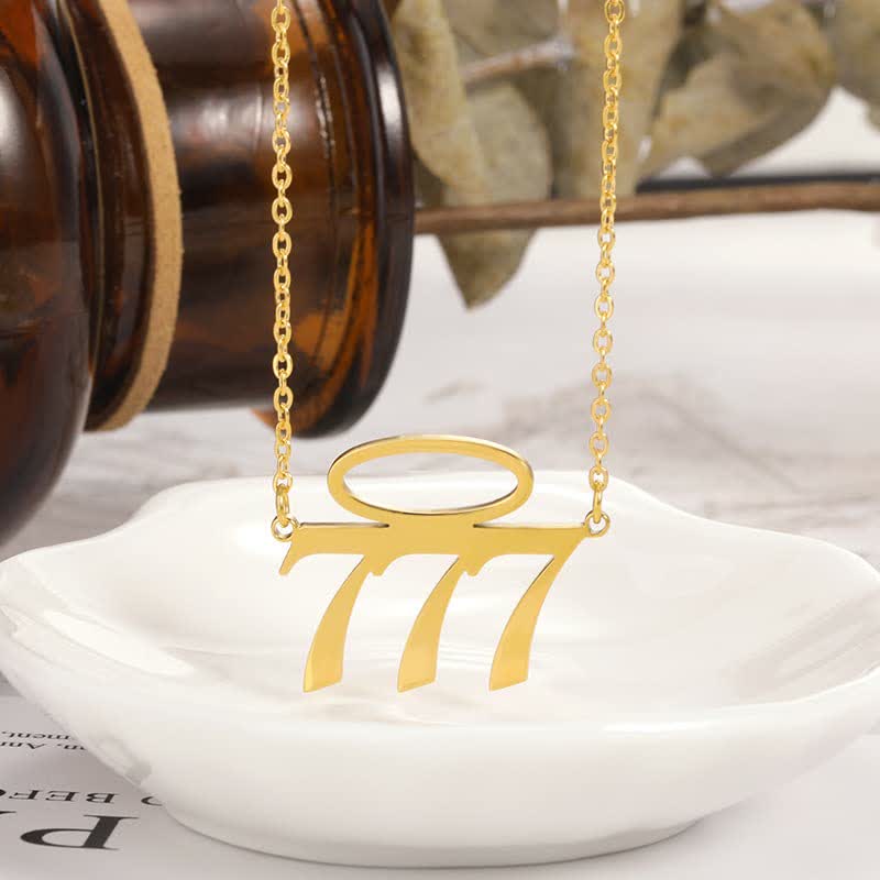 Olivenorma Lucky Angel Number With Angel Aperture Necklace