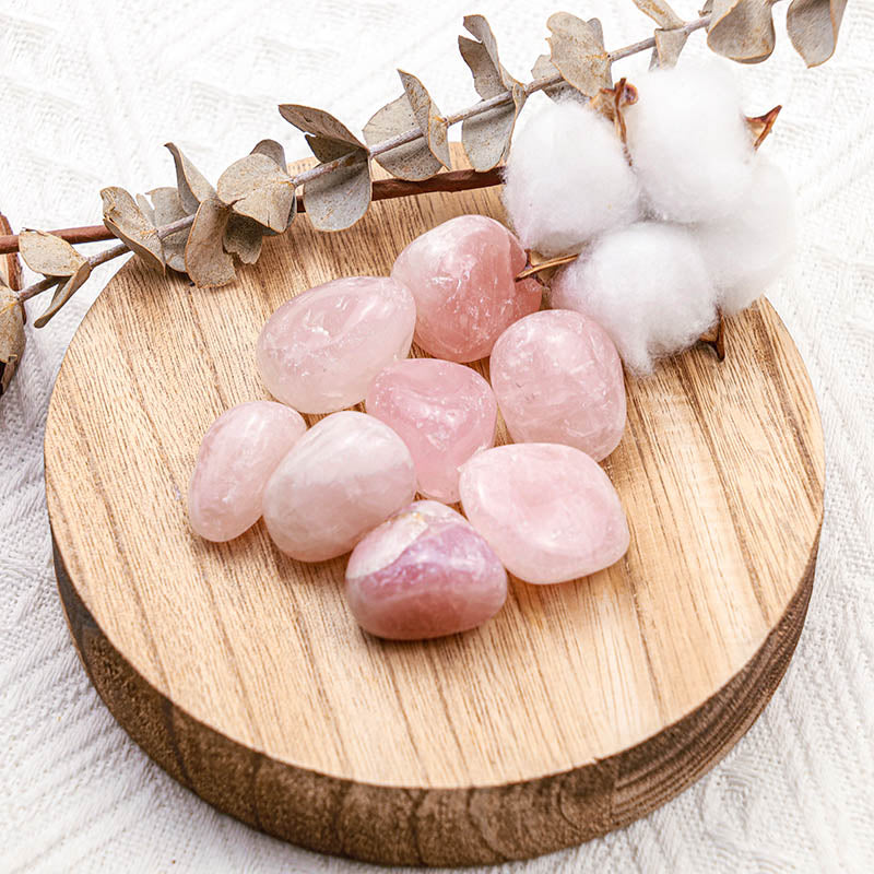 Olivenorma Rose Quartz Natural Tumbled Stone Set