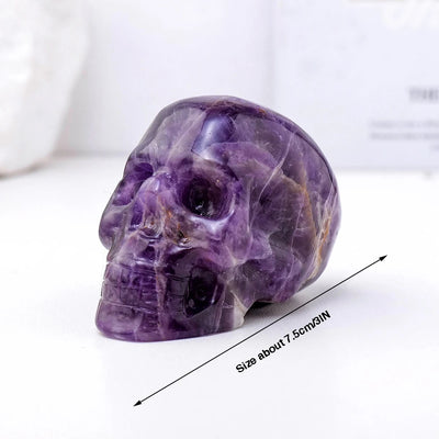 Olivenorma 3inch Amethyst Skull Statue Healing Gemstone Decoration