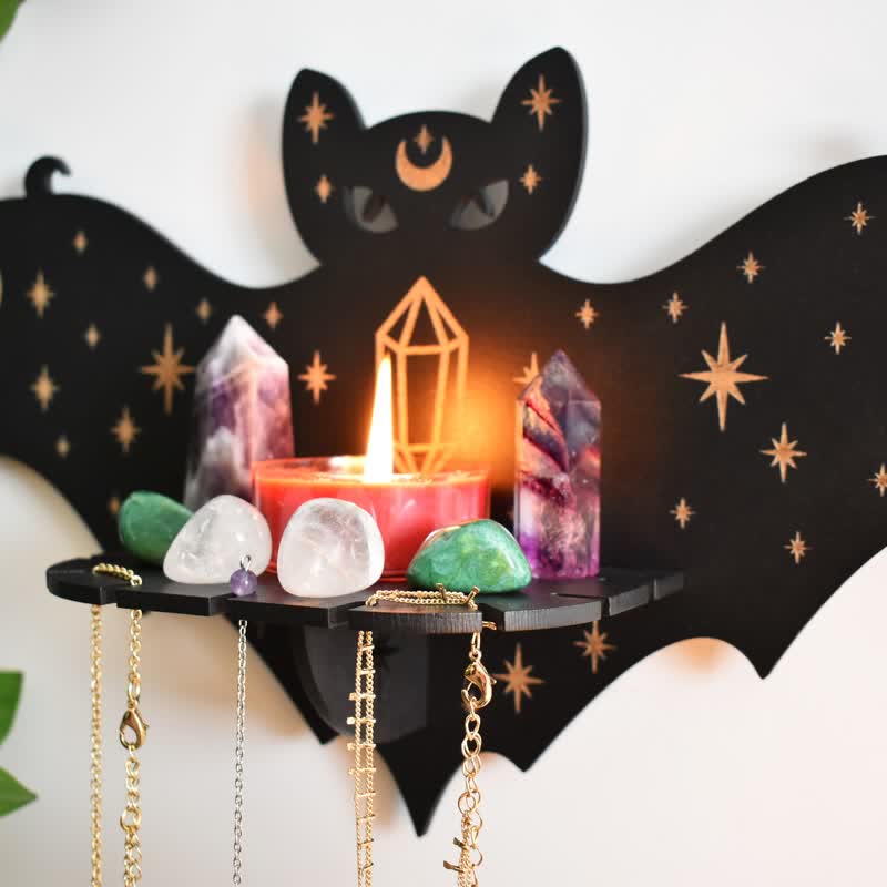 Olivenorma Celestial Bat Altar Crystal Shelf