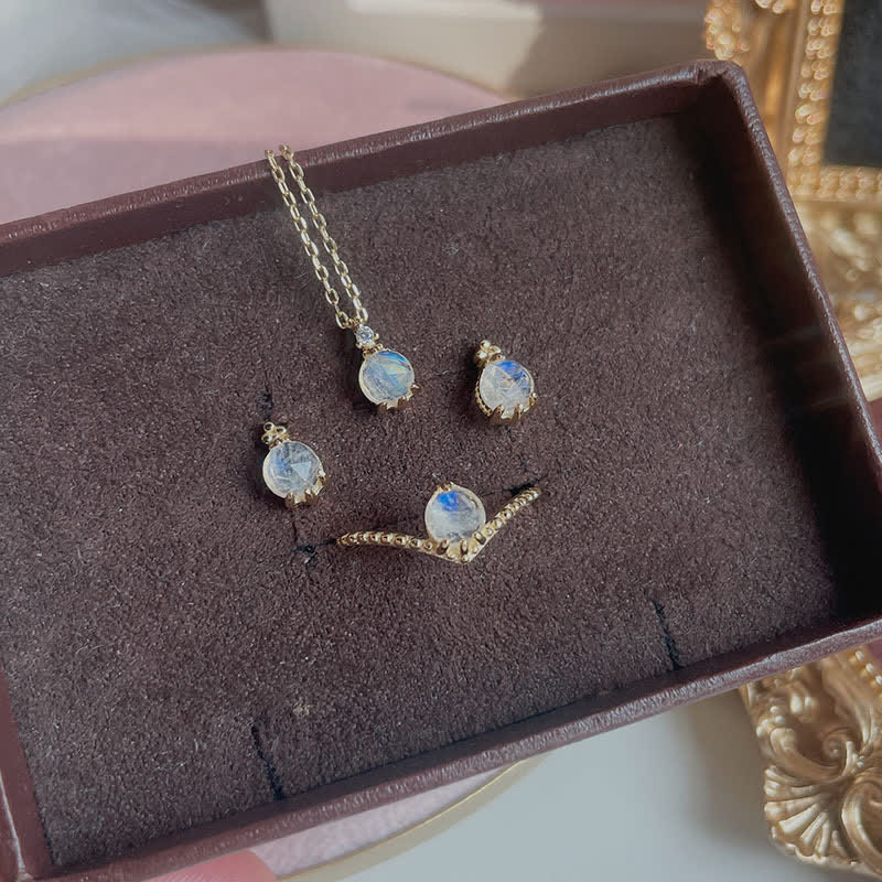 Olivenorma Natural Moonstone Jewelry Set