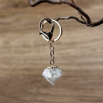 Olivenorma Natural Crystal Gravel Orgone Keychain