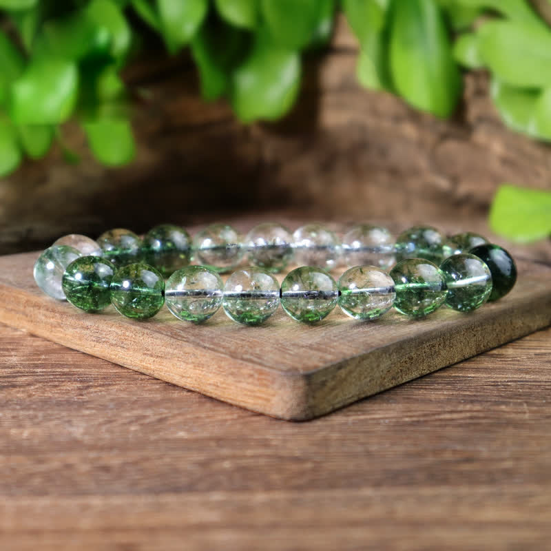 Olivenorma 6-14mm Green Phantom Quartz Beaded Bracelet