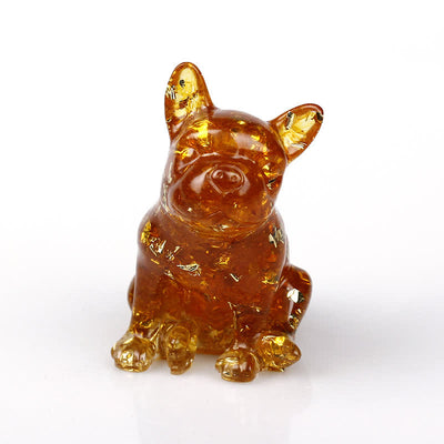 Olivenorma Crystal French Bulldog Gemstone Decoration