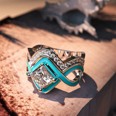 Olivenorma Turquoise Ocean Wave Ring