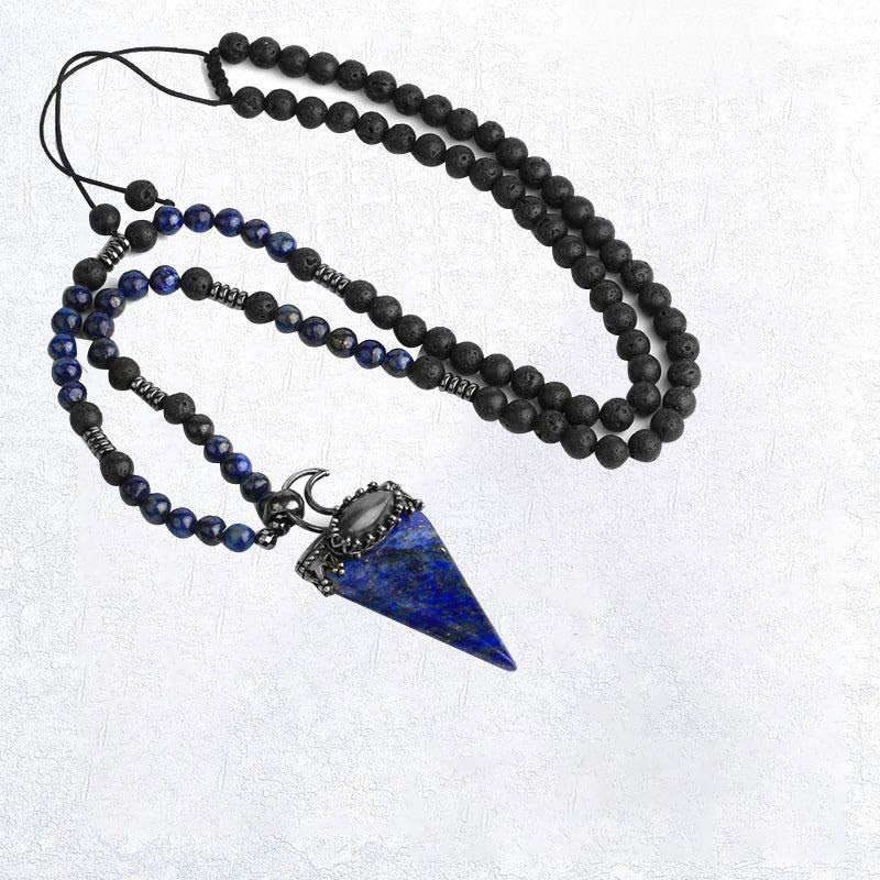 Olivenorma Natural Crystal Triangle Shape Pendant Necklace