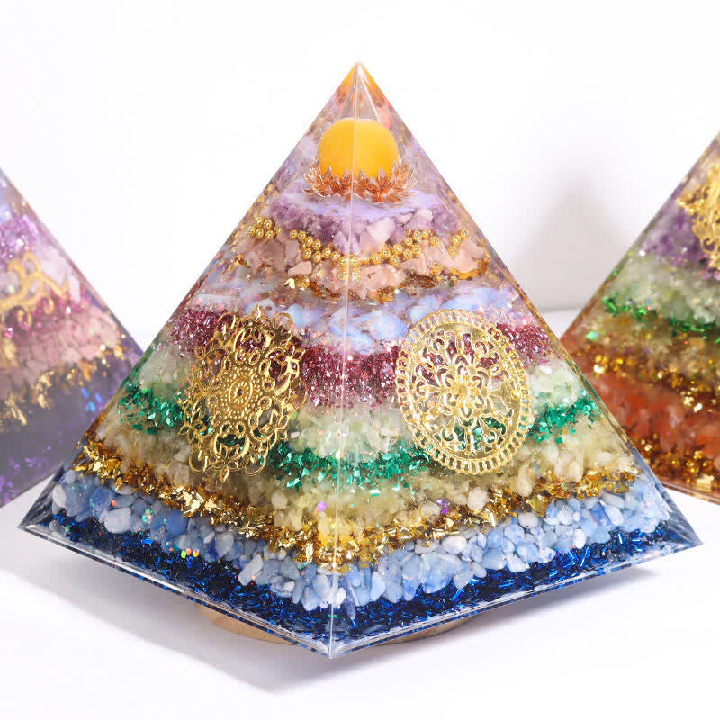 Olivenorma Handmade 15cm Natural Crystal Orgone Pyramid