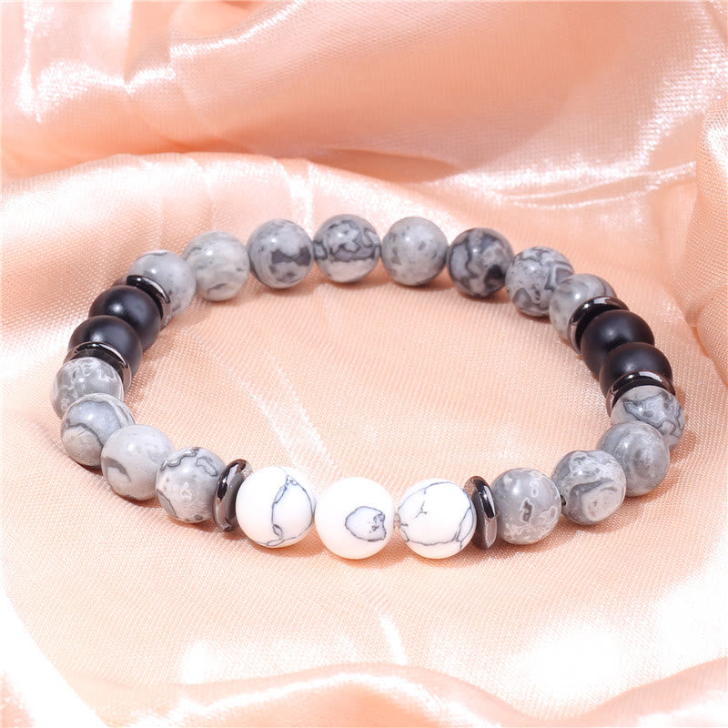 Olivenorma Natural Gray Jasper Beads Bracelet