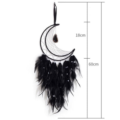 Olivenorma Black Onyx Pendant Black Feather Dream Catcher