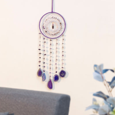 Olivenorma Amethyst Purple Agate Piece Dream Catcher Wind Chime