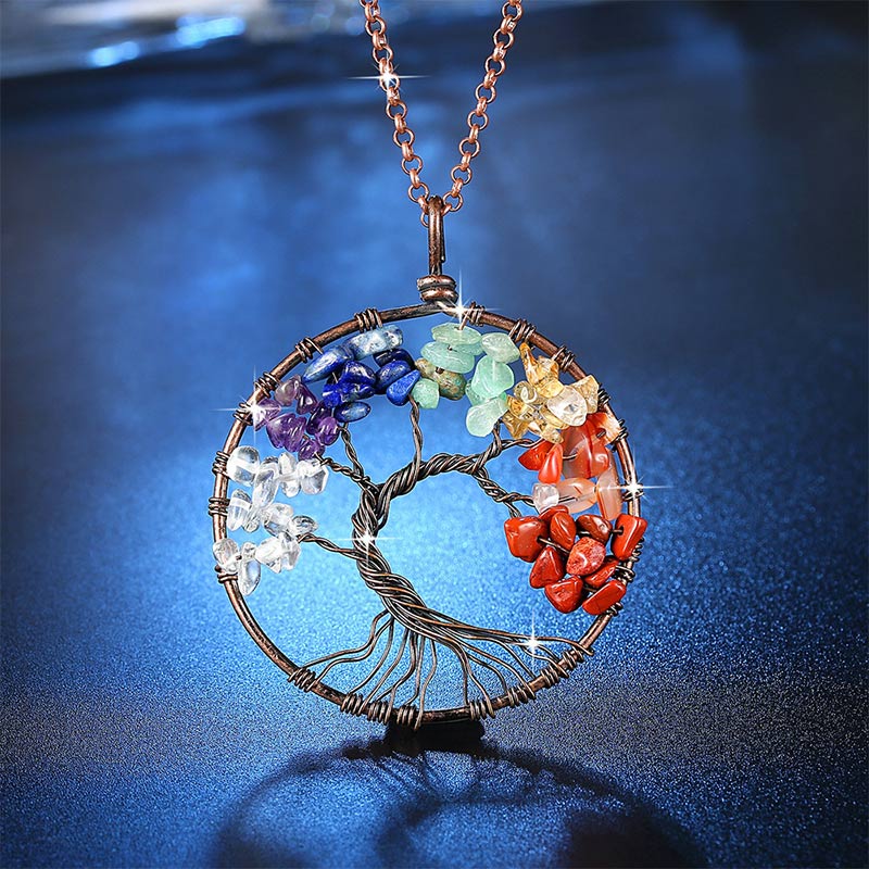 Olivenorma Natural Chakra Tree Of Life Necklace