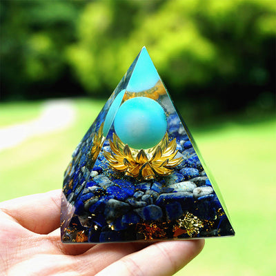 Olivenorma The Spiritual Expansion Turquoise & Lapis Lazuli Orgone Pyramid