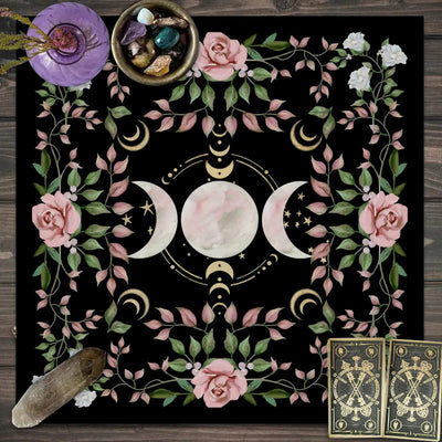 Olivenorma Triple Goddess Moon Symbol Divination Tarot Tablecloth