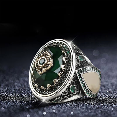 Olivenorma Water Drop Emerald Stacking Ring