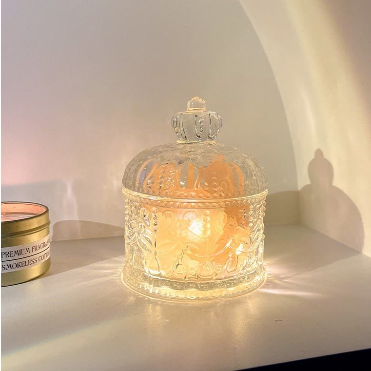 Olivenorma Diffuser Stone Carved Glass Cup Crystal Aromatherapy Lamp