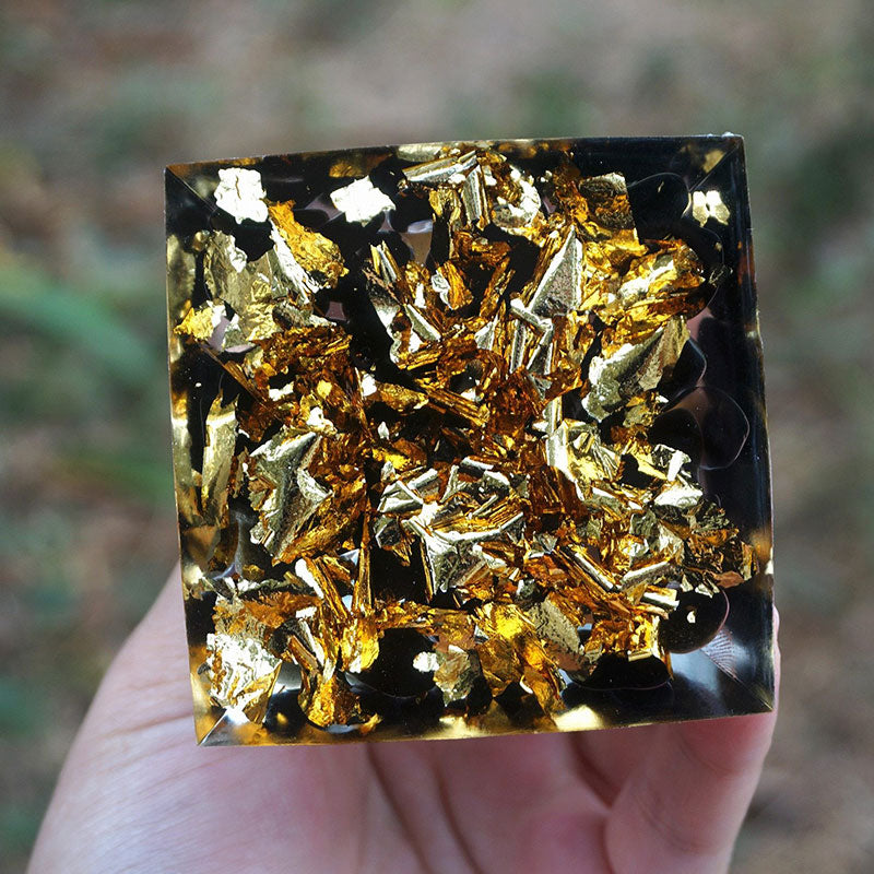 (Clearance 30% OFF / CODE: OFF30) - Olivenorma Tiger Eye Sphere & Obsidian Protection Orgone Pyramid