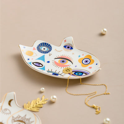 Olivenorma Creative Bird Shape Evil Eye Ceramic Crystal Holder