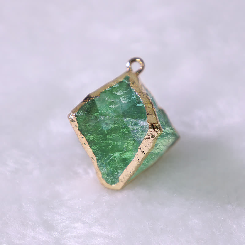 Olivenorma Green Fluorite Natural Crystal Pendant