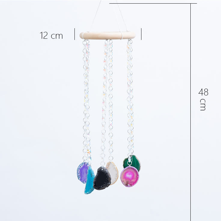 Olivenorma AB-Colorful Hanging Agate Crystal Suncatcher Wind Chime