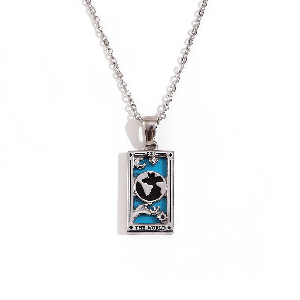 Olivenorma Stainless Steel 18k Gold Plated Tarot Card Necklace