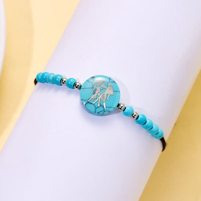 Olivenorma 12 Constellations Zodiac Pattern Turquoise Braided Bracelet