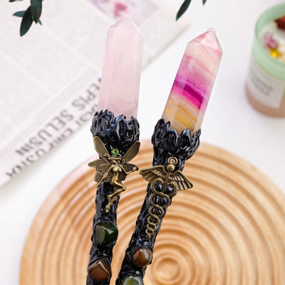 Olivenorma Natural Stone Magic Column Cosplay Halloween Crystal Wands