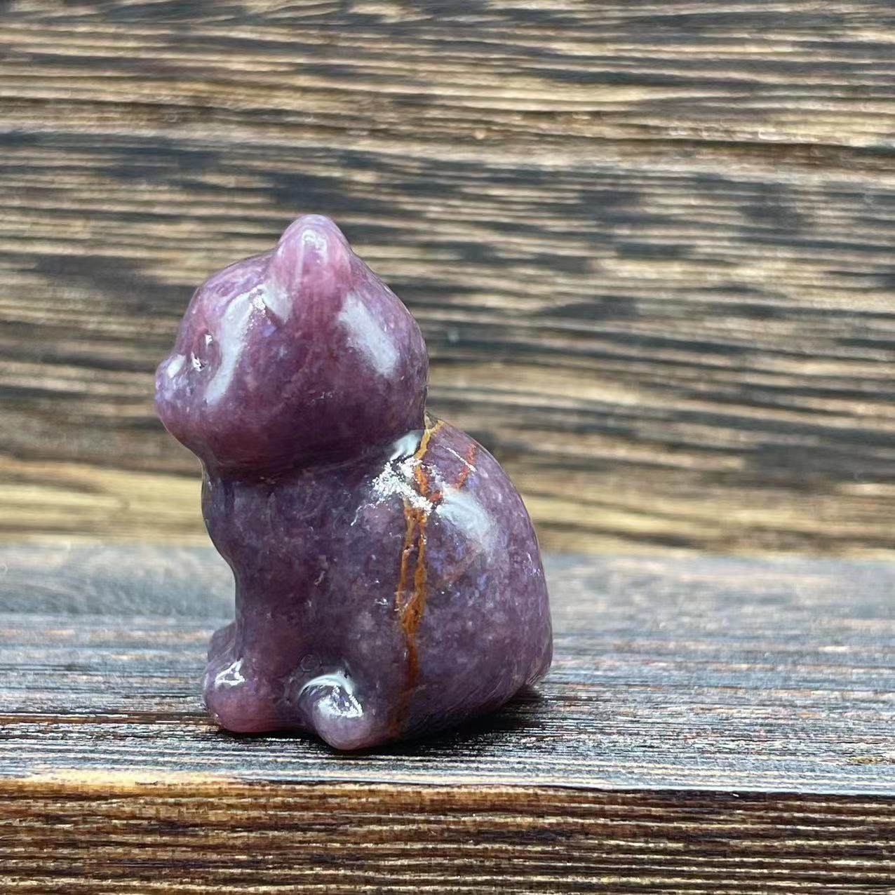 Olivenorma Natural Stone 1.2 Inch Cute Kitten Gemstone Decoration