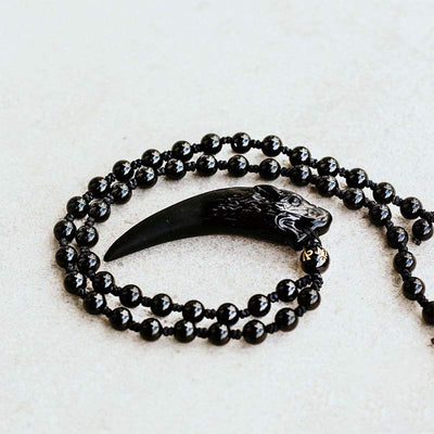 Ice Obsidian Wolf Necklace