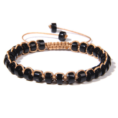 Olivenorma Natural Stone Wheel Bead Woven Bracelet